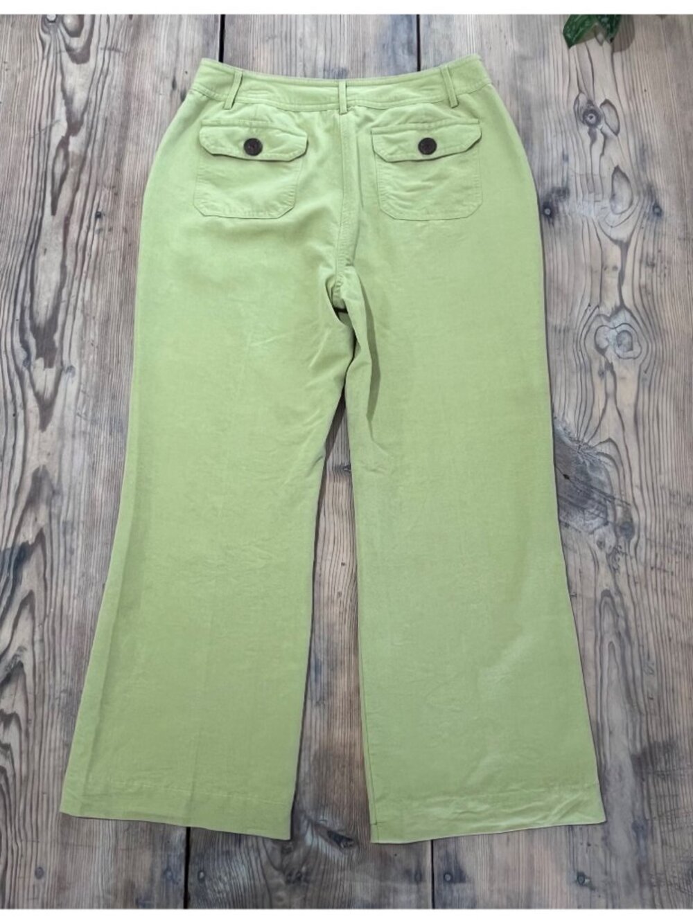 Emma James Cropped Pants Womens 10S Lime Green Flap Pockets - Picture 2 of 8